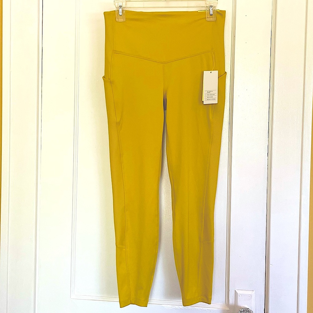 All In Motion/ High Rise Rib Legging/ Antique Gold/ Size M NWT